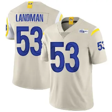 ＃53 Youth Nate Landman Limited Los Angeles Rams Bone Vapor Jersey