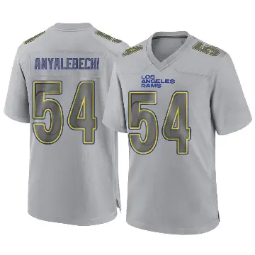 ＃54 Men's Kelechi Anyalebechi Gray Game Los Angeles Rams Atmosphere Fashion Jersey
