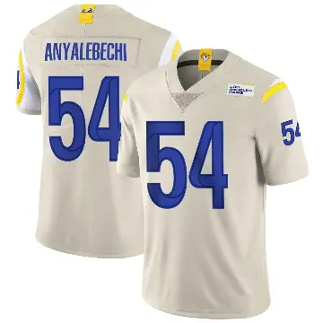 ＃54 Men's Kelechi Anyalebechi Limited Los Angeles Rams Bone Vapor Jersey