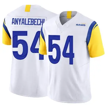 ＃54 Men's Kelechi Anyalebechi White Limited Los Angeles Rams Vapor F.U.S.E. Jersey
