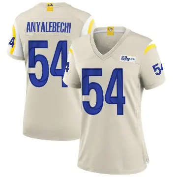 ＃54 Women's Kelechi Anyalebechi Game Los Angeles Rams Bone Jersey