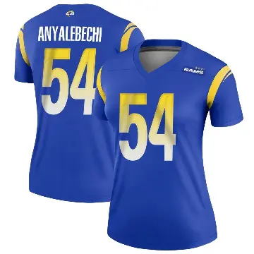 ＃54 Women's Kelechi Anyalebechi Royal Legend Los Angeles Rams Jersey