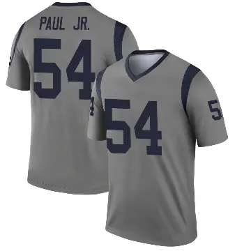 ＃54 Youth Chris Paul Jr. Gray Legend Los Angeles Rams Inverted Jersey