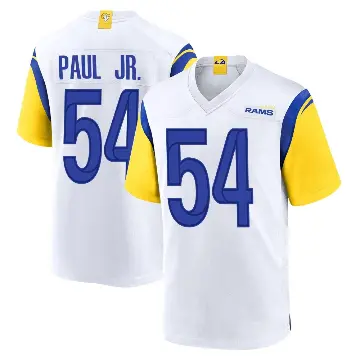 ＃54 Youth Chris Paul Jr. White Game Los Angeles Rams Jersey
