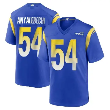 ＃54 Youth Kelechi Anyalebechi Royal Game Los Angeles Rams Alternate Jersey