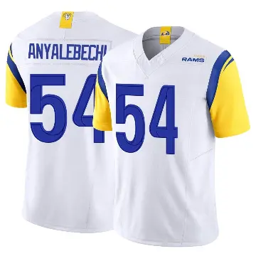＃54 Youth Kelechi Anyalebechi White Limited Los Angeles Rams Vapor F.U.S.E. Jersey