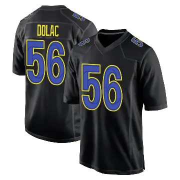 ＃56 Men's Shaun Dolac Black Game Los Angeles Rams Fashion Jersey