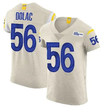 ＃56 Men's Shaun Dolac Elite Los Angeles Rams Bone Vapor Jersey
