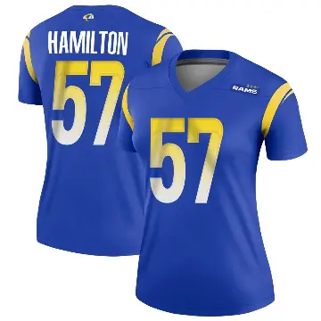 ＃57 Women's Ty Hamilton Royal Legend Los Angeles Rams Jersey