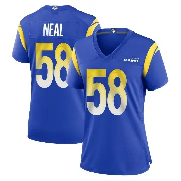 ＃58 Women's Elias Neal Royal Game Los Angeles Rams Alternate Jersey