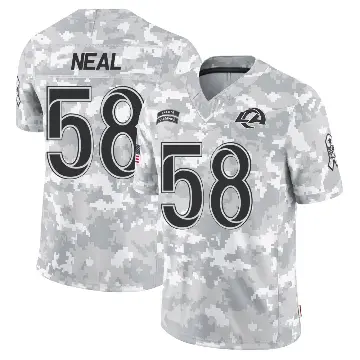 ＃58 Youth Elias Neal Arctic Camo Limited Los Angeles Rams 2024 Salute to Service Jersey