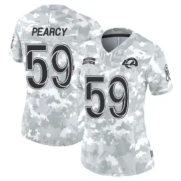 ＃59 Women's Josh Pearcy Arctic Camo Limited Los Angeles Rams 2024 Salute to Service Jersey