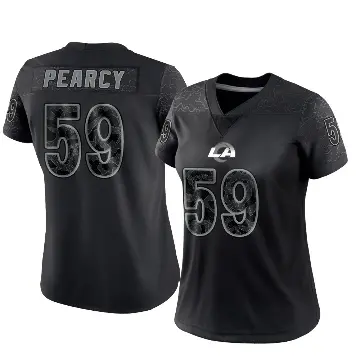 ＃59 Women's Josh Pearcy Black Limited Los Angeles Rams Reflective Jersey