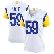 ＃59 Women's Josh Pearcy White Game Los Angeles Rams Jersey