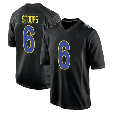 ＃6 Men's Drake Stoops Black Game Los Angeles Rams Fashion Jersey