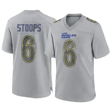＃6 Men's Drake Stoops Gray Game Los Angeles Rams Atmosphere Fashion Jersey