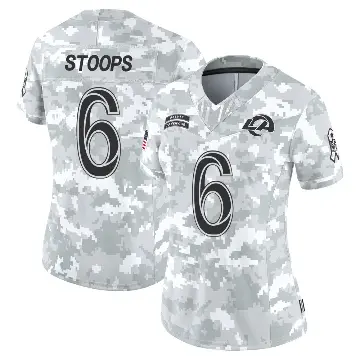 ＃6 Women's Drake Stoops Arctic Camo Limited Los Angeles Rams 2024 Salute to Service Jersey