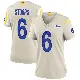 ＃6 Women's Drake Stoops Game Los Angeles Rams Bone Jersey