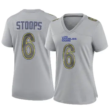 ＃6 Women's Drake Stoops Gray Game Los Angeles Rams Atmosphere Fashion Jersey