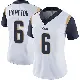 ＃6 Women's Nick Hampton White Limited Los Angeles Rams Vapor Untouchable Jersey