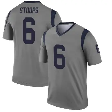 ＃6 Youth Drake Stoops Gray Legend Los Angeles Rams Inverted Jersey