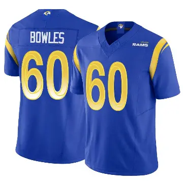 ＃60 Men's Wyatt Bowles Royal Limited Los Angeles Rams Vapor F.U.S.E. Jersey