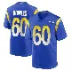 ＃60 Youth Wyatt Bowles Royal Game Los Angeles Rams Alternate Jersey