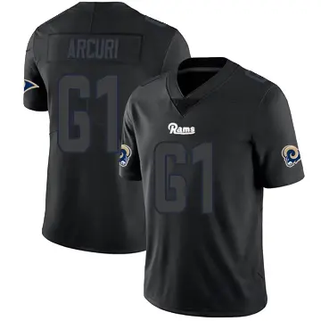 ＃61 Men's AJ Arcuri Black Impact Limited Los Angeles Rams Jersey