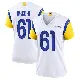 ＃61 Women's AJ Arcuri White Game Los Angeles Rams Jersey