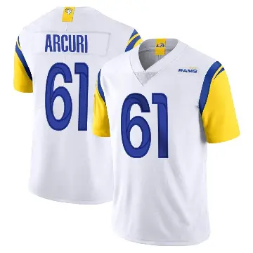 ＃61 Youth AJ Arcuri White Limited Los Angeles Rams Vapor Untouchable Jersey