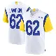 ＃62 Men's Willie Lampkin White Game Los Angeles Rams Jersey