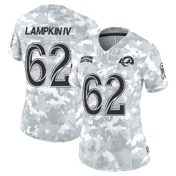 ＃62 Women's Willie Lampkin Arctic Camo Limited Los Angeles Rams 2024 Salute to Service Jersey