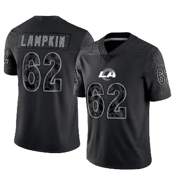 ＃62 Youth Willie Lampkin Black Limited Los Angeles Rams Reflective Jersey