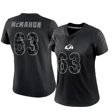 ＃63 Women's Dylan McMahon Black Limited Los Angeles Rams Reflective Jersey