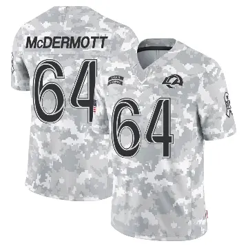 ＃64 Men's Conor McDermott Arctic Camo Limited Los Angeles Rams 2024 Salute to Service Jersey