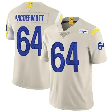 ＃64 Men's Conor McDermott Limited Los Angeles Rams Bone Vapor Jersey