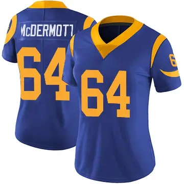 ＃64 Women's Conor McDermott Royal Limited Los Angeles Rams Alternate Vapor Untouchable Jersey
