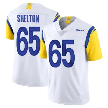 ＃65 Men's Coleman Shelton White Limited Los Angeles Rams Vapor Untouchable Jersey