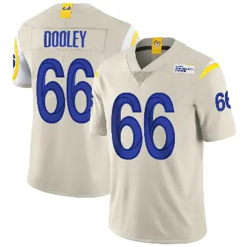 ＃66 Men's Ben Dooley Limited Los Angeles Rams Bone Vapor Jersey