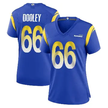 ＃66 Women's Ben Dooley Royal Game Los Angeles Rams Alternate Jersey