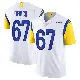 ＃67 Men's Justin Dedich White Limited Los Angeles Rams Vapor Untouchable Jersey