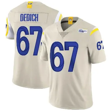＃67 Youth Justin Dedich Limited Los Angeles Rams Bone Vapor Jersey