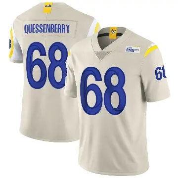 ＃68 Men's David Quessenberry Limited Los Angeles Rams Bone Vapor Jersey