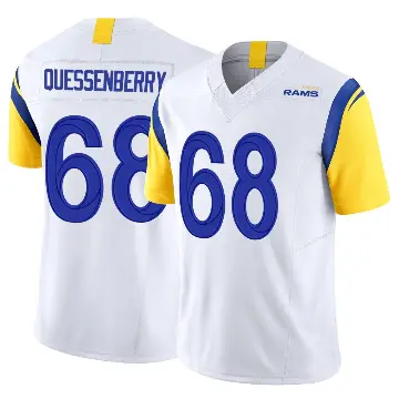 ＃68 Men's David Quessenberry White Limited Los Angeles Rams Vapor F.U.S.E. Jersey