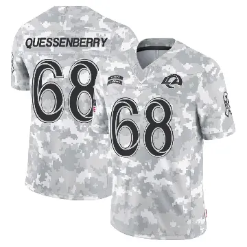 ＃68 Youth David Quessenberry Arctic Camo Limited Los Angeles Rams 2024 Salute to Service Jersey