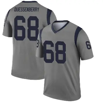 ＃68 Youth David Quessenberry Gray Legend Los Angeles Rams Inverted Jersey