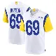 ＃69 Men's Kevin Dotson White Game Los Angeles Rams Jersey