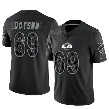 ＃69 Youth Kevin Dotson Black Limited Los Angeles Rams Reflective Jersey