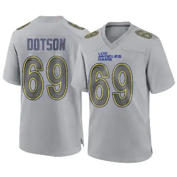 ＃69 Youth Kevin Dotson Gray Game Los Angeles Rams Atmosphere Fashion Jersey