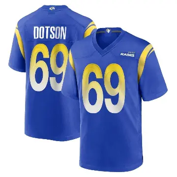 ＃69 Youth Kevin Dotson Royal Game Los Angeles Rams Alternate Jersey